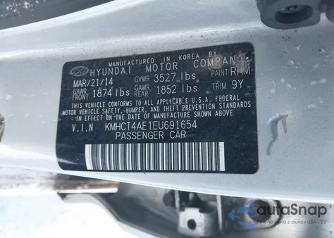 2014 Hyundai Accent Gls z USA, uszkodzony, nr VIN KMHCT4AE1EU691654